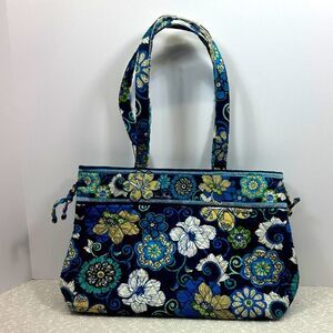 VERA BRADLEY Tie Tote Mod Floral Blue Purse Handbag